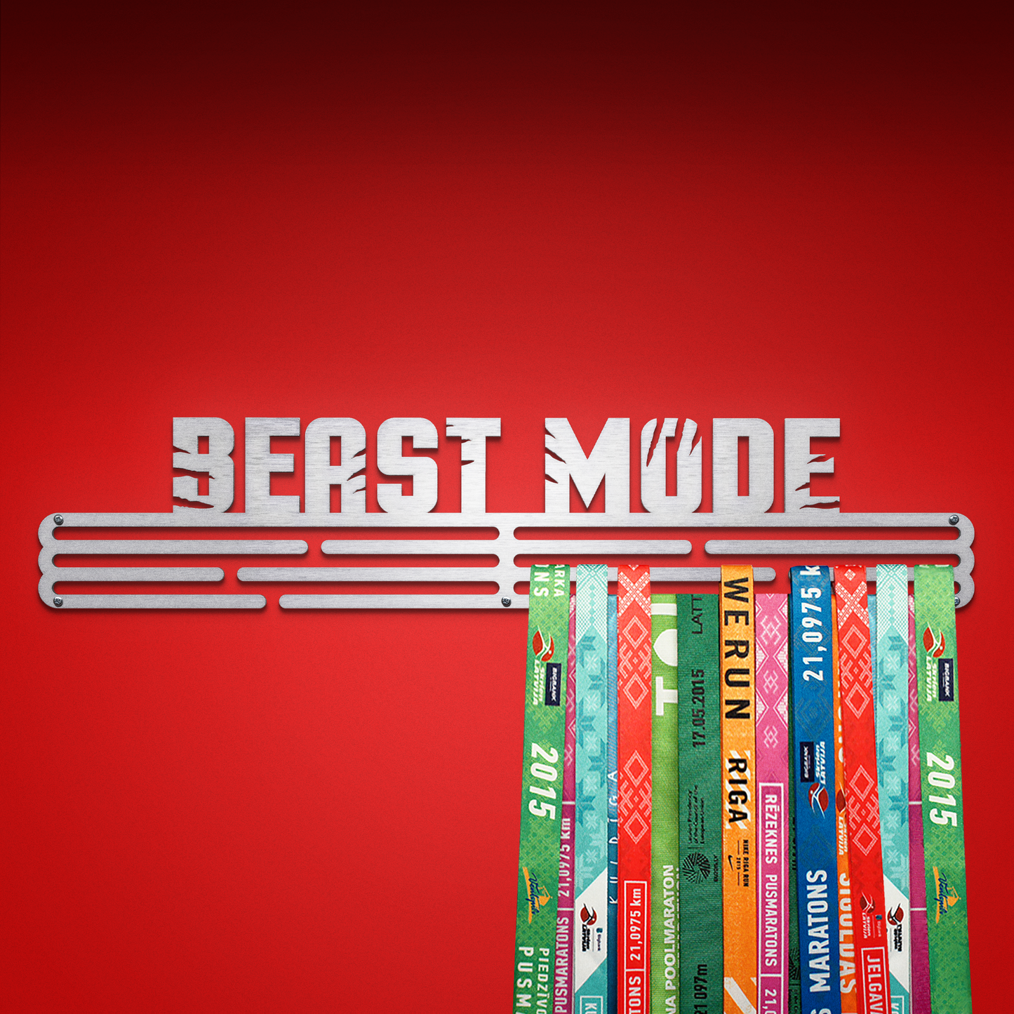 BEAST MODE - Brushed steel - X-Large - medal hanger