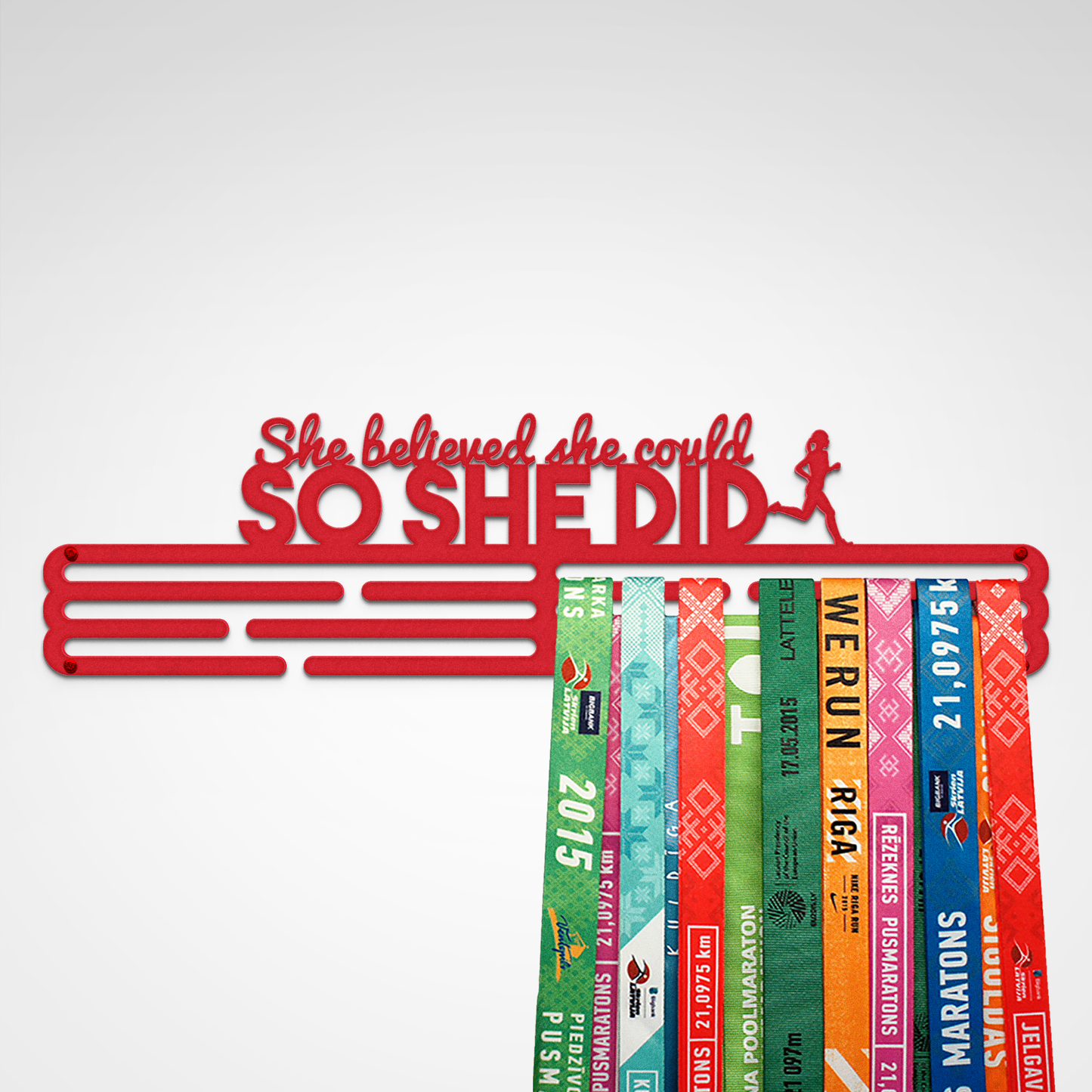 SO SHE DID - Red - Large - medal hanger