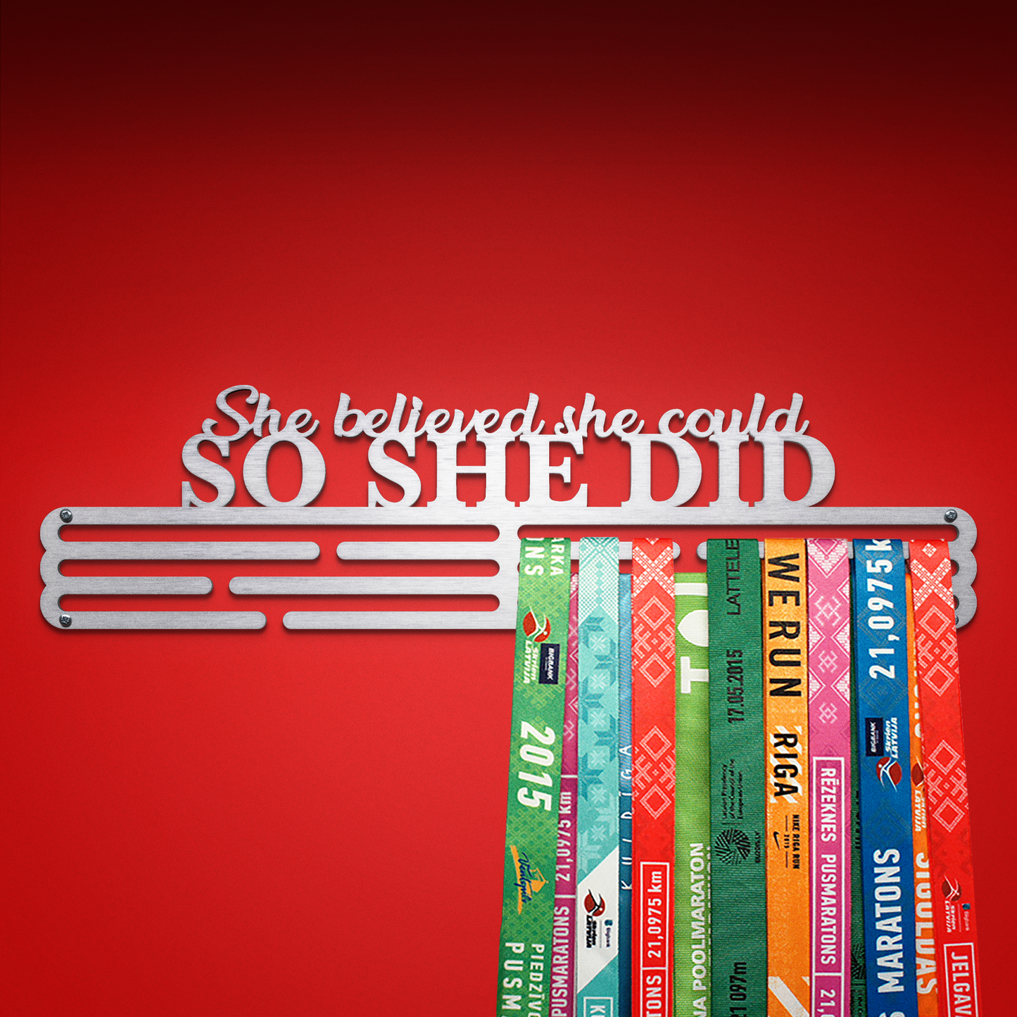 SO SHE DID V2 - Brushed steel - Large - medal hanger