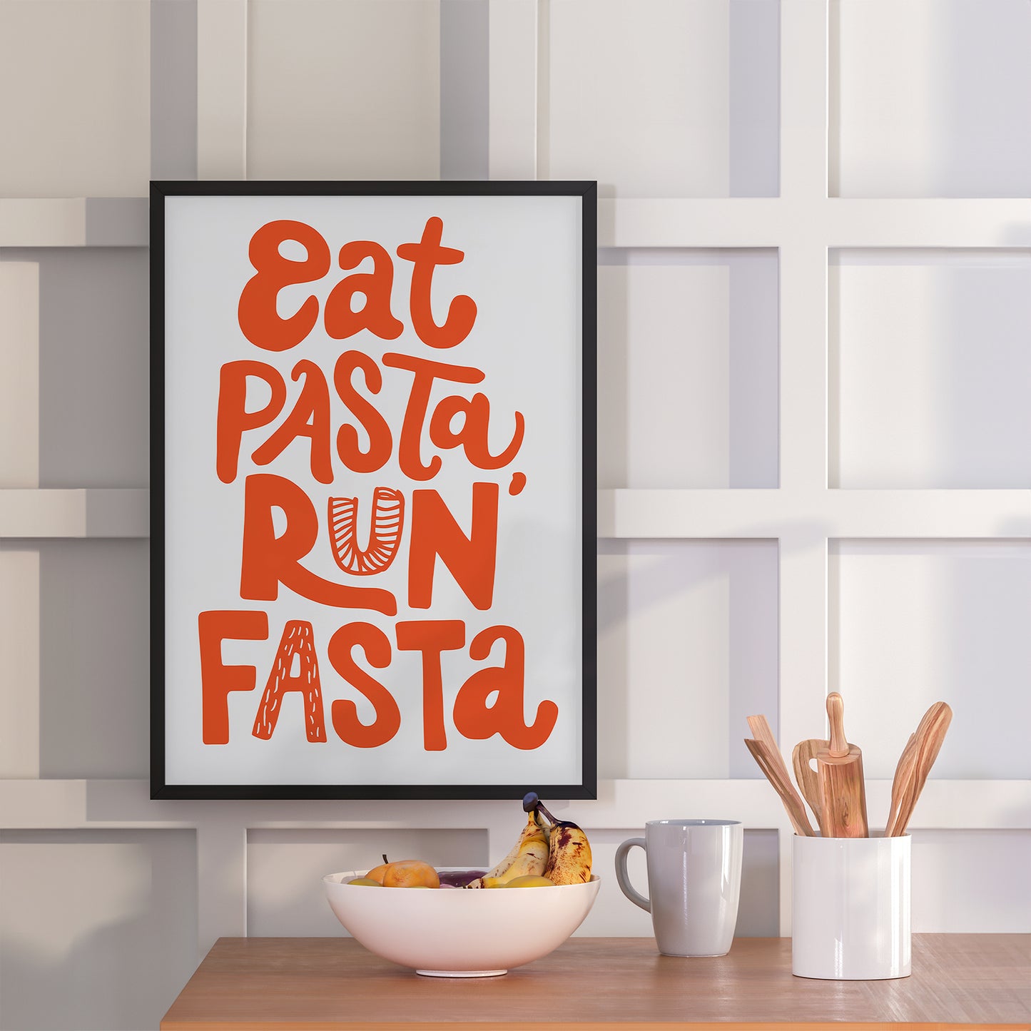 EAT PASTA RUN FASTA - Poster - Unframed