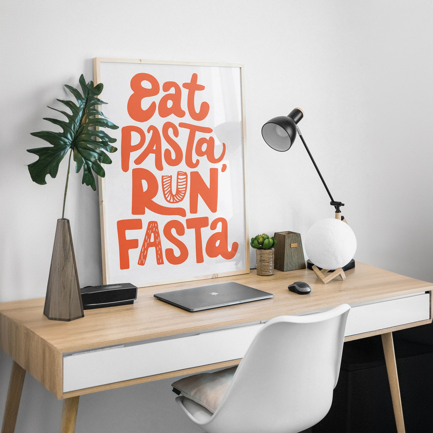 EAT PASTA RUN FASTA - Poster - Unframed