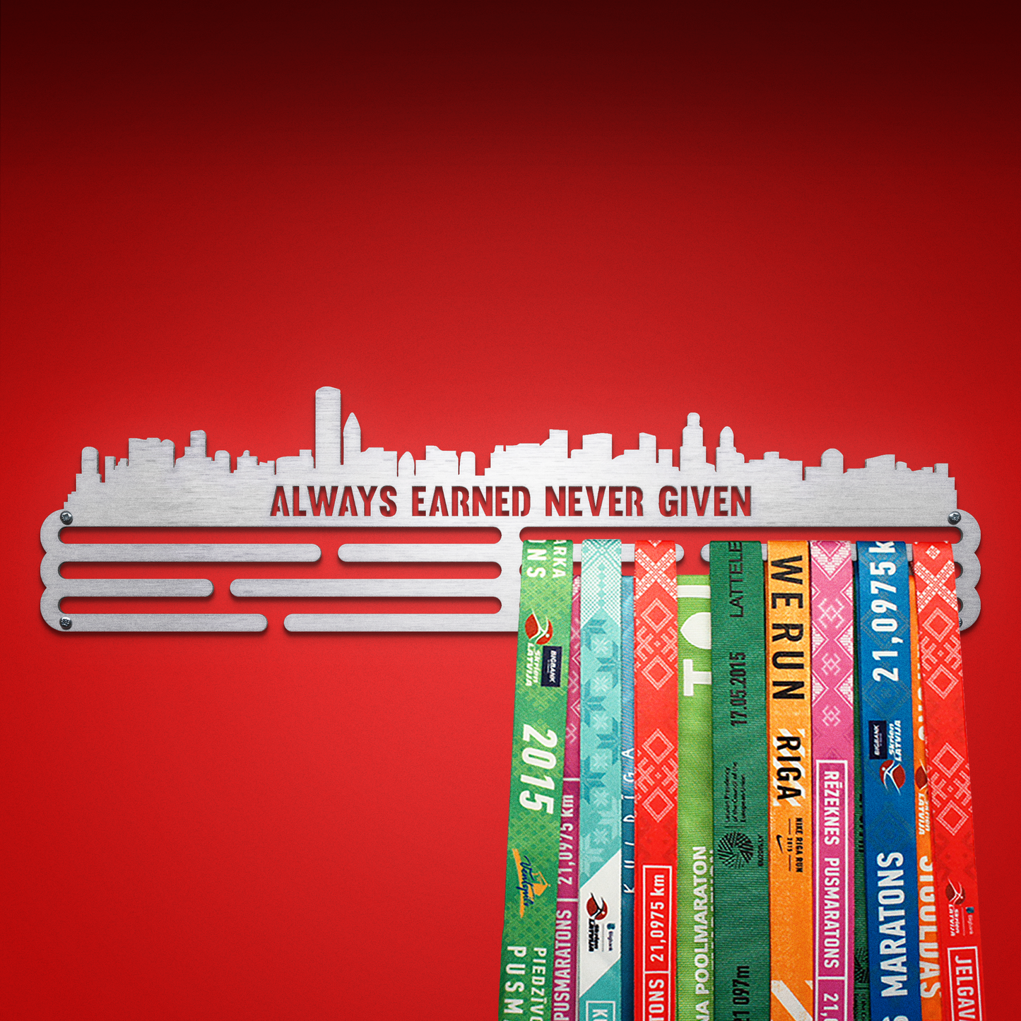 CITY - Brushed steel - Large - medal hanger