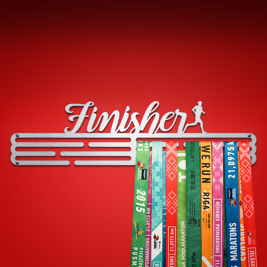 FINISHER - Brushed steel - Large - medal hanger