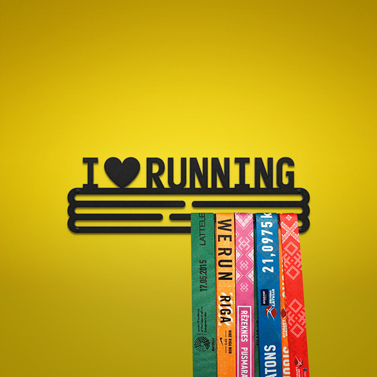 I LOVE RUNNING - Black - Medium - medal hanger