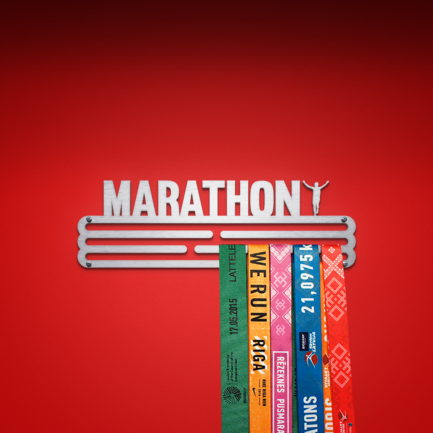 MARATHON - Brushed steel - medal hanger