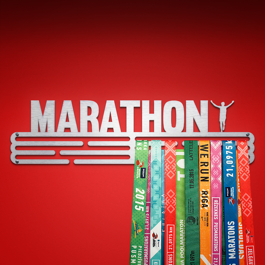 MARATHON - Brushed steel - medal hanger