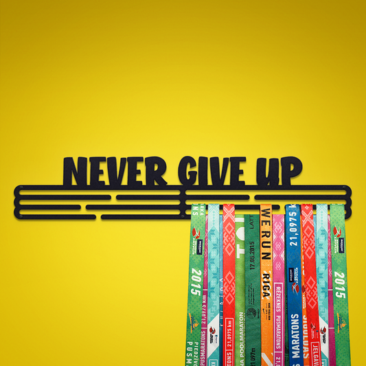 NEVER GIVE UP - Black - X-Large - medal hanger