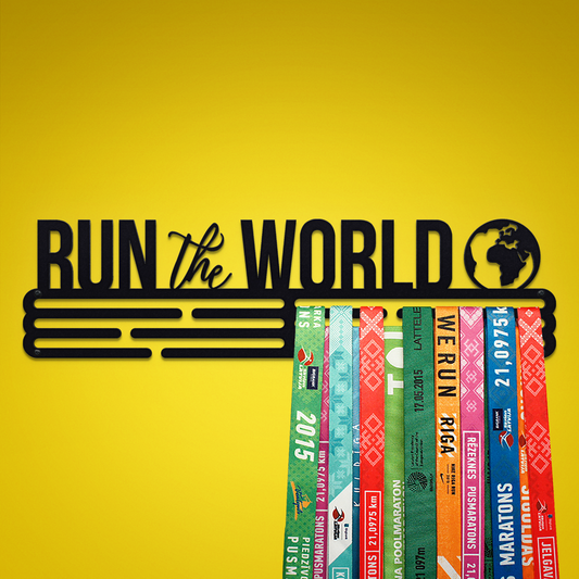 RUN THE WORLD - Black - Large - medal hanger