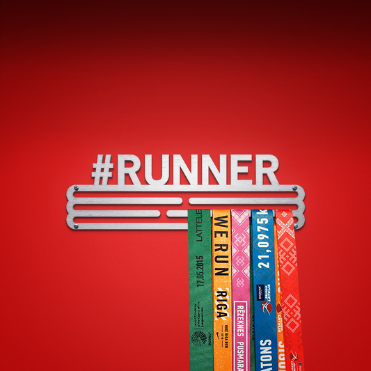 #RUNNER - Brushed steel - medal hanger