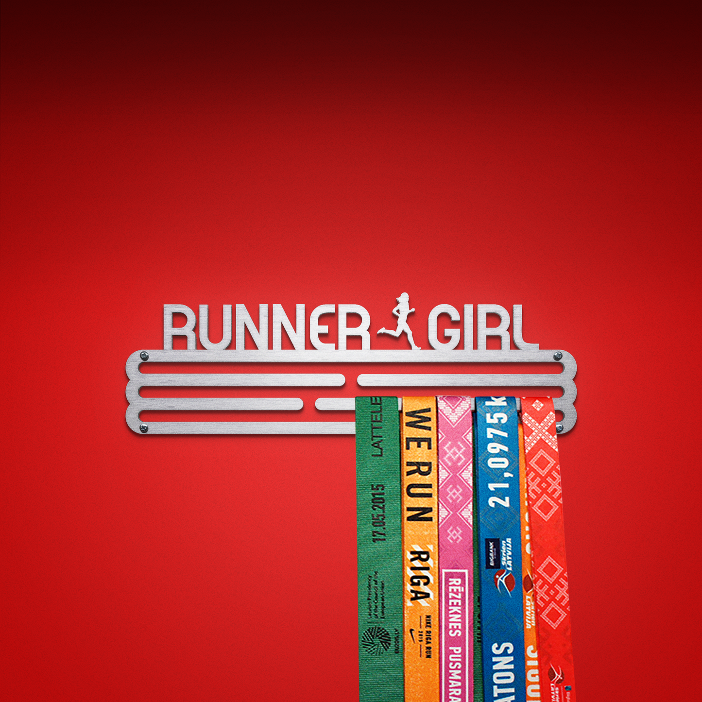 RUNNER GIRL - Brushed steel - Medium - medal hanger
