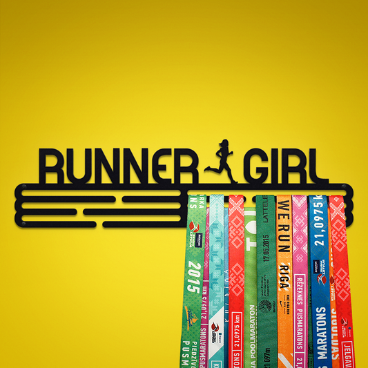 RUNNER GIRL - Black - Large - medal hanger