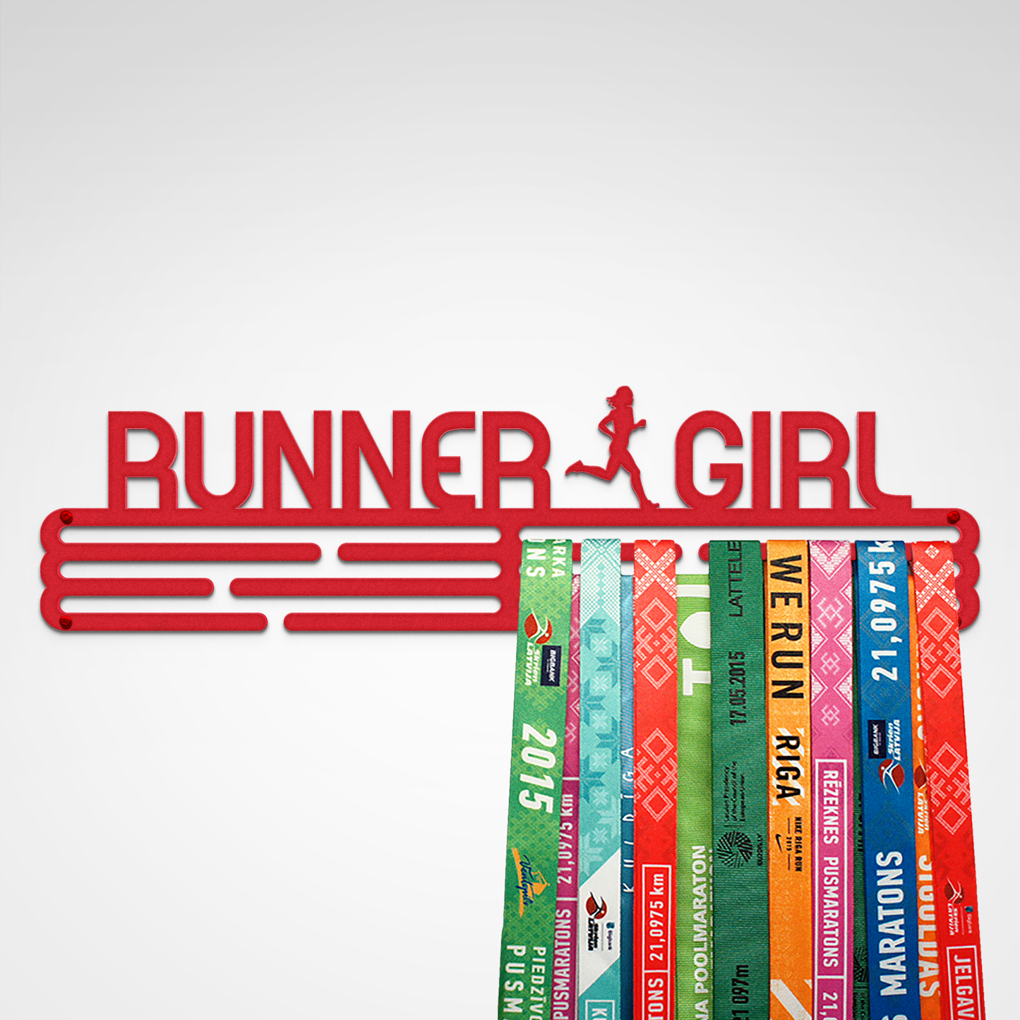 RUNNER GIRL - Red - Large - medal hanger
