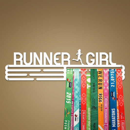 RUNNER GIRL - White - Large - medal hanger